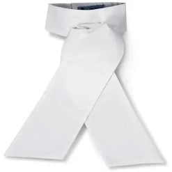 Camden Pre-Tied Stock Tie : WHITE-COTTON BLEND