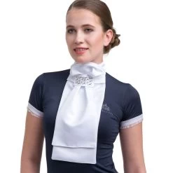 Cavalliera Venice Stock Tie - White -Best Equestrian Supplies cavalliera venice stock tie white 3