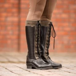 Cetus Waterproof Tall Boots - Black/Grey -Best Equestrian Supplies cetus waterproof tall boots black grey 6