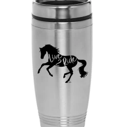 "LIVE TO RIDE" TRAVEL MUG - SILVER