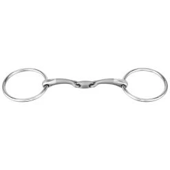 SATINOX DOUBLE JOINTED LOOSE RING SNAFFLE 12MM